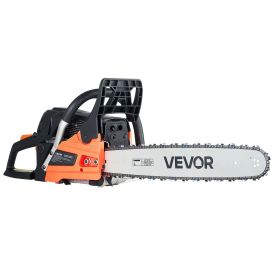 VEVOR 62 cc Gas Chainsaw, 20 inch Gas Powered Chainsaw, 3.8 HP Power Chain Saw with Non-Slip Handle, Gas-Powered Chainsaws with Dual Fuel Tanks