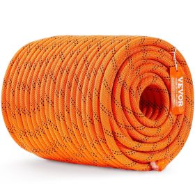VEVOR Dual-Weave Polyester Cord, 1/2 inch x 220 feet, 48-Strand, 8000 LBS Tensile Strength, Multi-Use Outdoor Rope for Camping, Swinging, Rappell