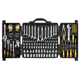 VEVOR 207-Piece Mechanics Tool Set, 1/4" 3/8" 1/2" Drive Sockets, SAE and Metric Mechanic Tool Kit with Bits, Wrenches, Ratchet Handle, Accessori