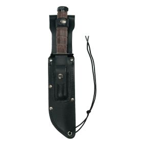 Military Fighting Utility Knife With Leather Handle