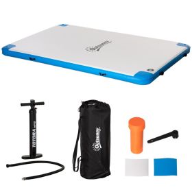 10 x 7ft Water Inflatable Floating Dock, Inflatable Platform Island, Large Floating Mat Raft with Air Pump & Backpack, for Pool, Beach, Ocean, W (Option: White-850x400x300 mm)